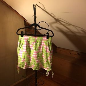Crown & Ivy Pink Green Tropical Skort with Pockets, EUC, PM